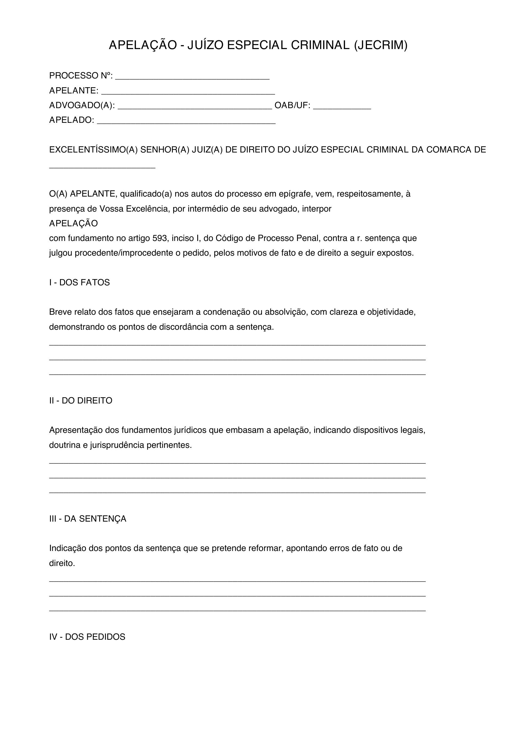 Modelo Apelação Jecrim